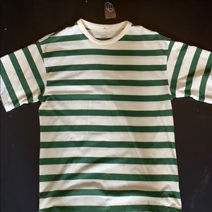 Original Use (S) Green and Creme Striped T-Shirt